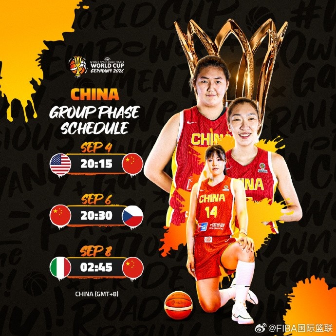 FIBA更新2026女篮世界杯赛程 中国女篮9月4日首战美国